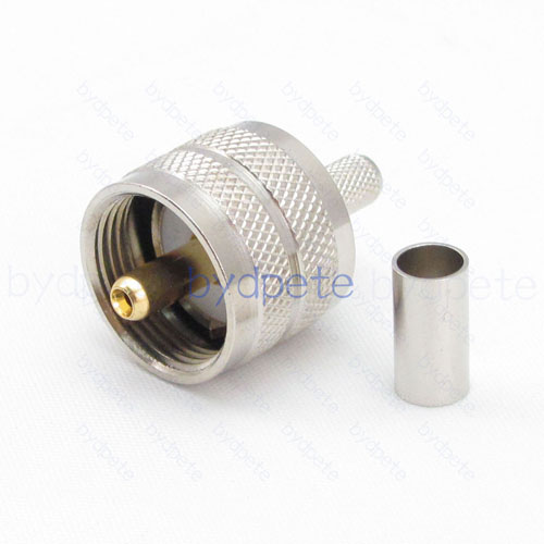 UHF Male PL 259 PL259 Connector crimp for RG58 RG142 RG400 cable 50 ohm Coax Coaxial bydpete