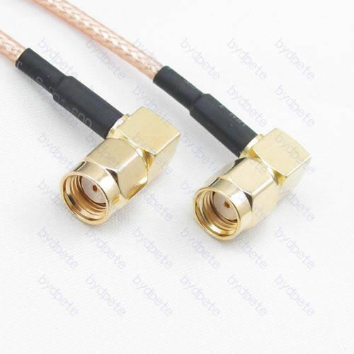 RP-SMA male to RP-SMA male RG-316 RG316 Both Right angle cable coaxial pigtail coax kable 50ohm BYDC003SMA316RR SMA-SMA-RG316