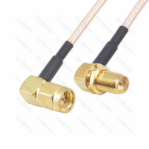 SMA male to RP-SMA female both end Right Angle RG-316 RG316 cable coaxial pigtail coax kable 50ohm BYDC007SMA316RR SMA-SMA-RG316