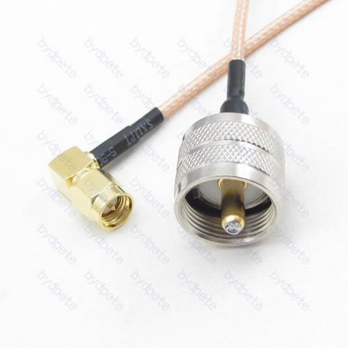 UHF male PL259 to SMA male plug right angle RG-316 RG316 cable coaxial pigtail coax kable 50ohms BYDC041UHF316R2 UHF-SMA